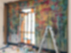 Mural Artwork in Progress lots of Colors on Walls | Magpie Painting