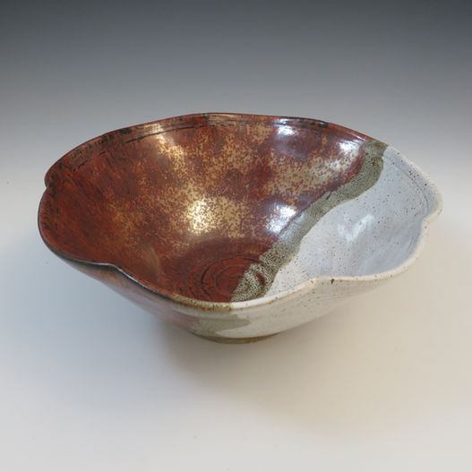 Copper & Snow Scalloped Serving Bowl
