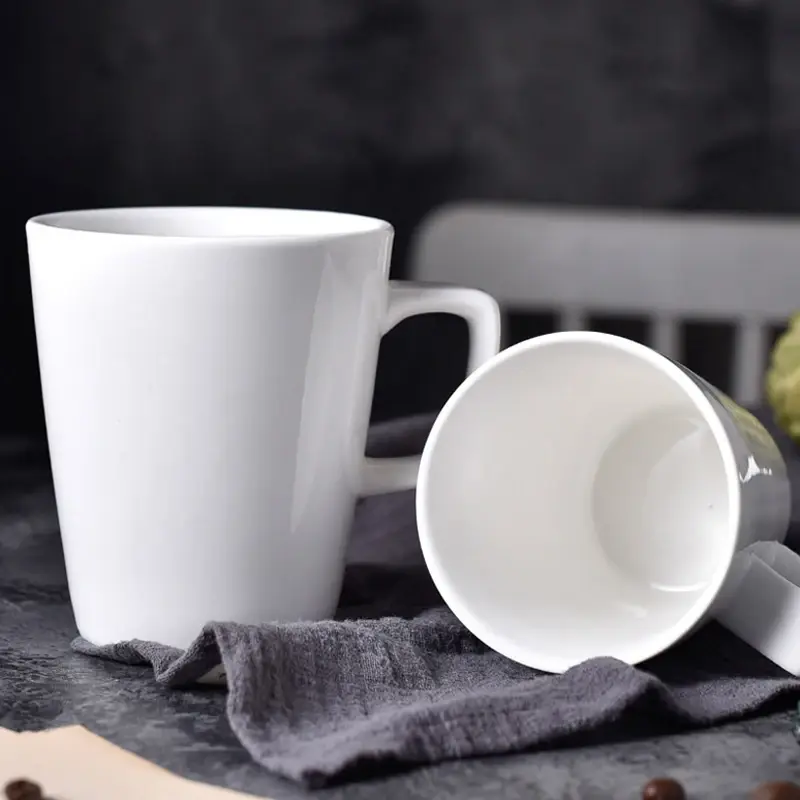 Thumbnail: 1Pc Creative Coffee Mug Pure White Ceramic Mug Tea Mug Milk Latte Coffee