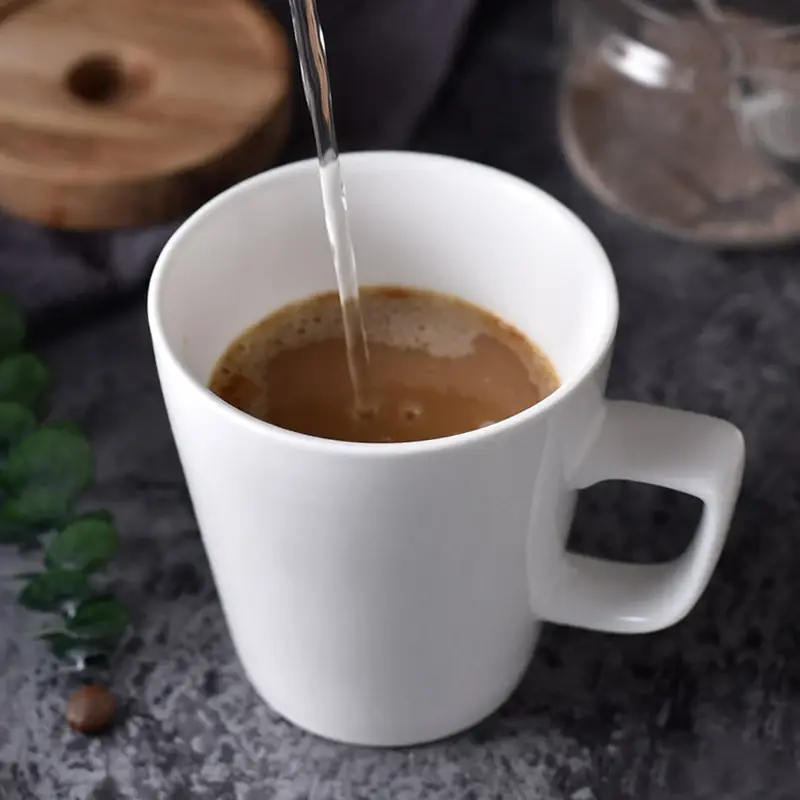 Thumbnail: 1Pc Creative Coffee Mug Pure White Ceramic Mug Tea Mug Milk Latte Coffee