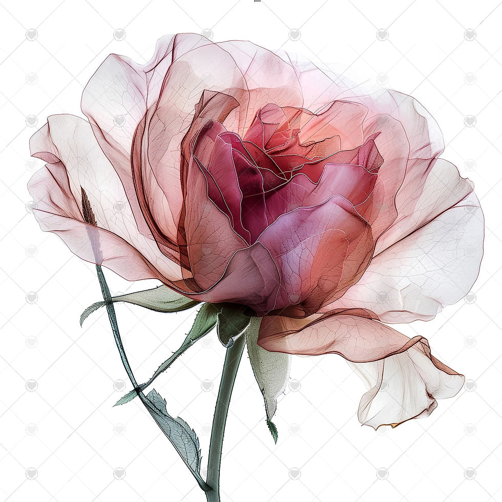 Thumbnail: 10 Abstract Flowers Clipart, Roses Flower, Flowers Print, Digital Download