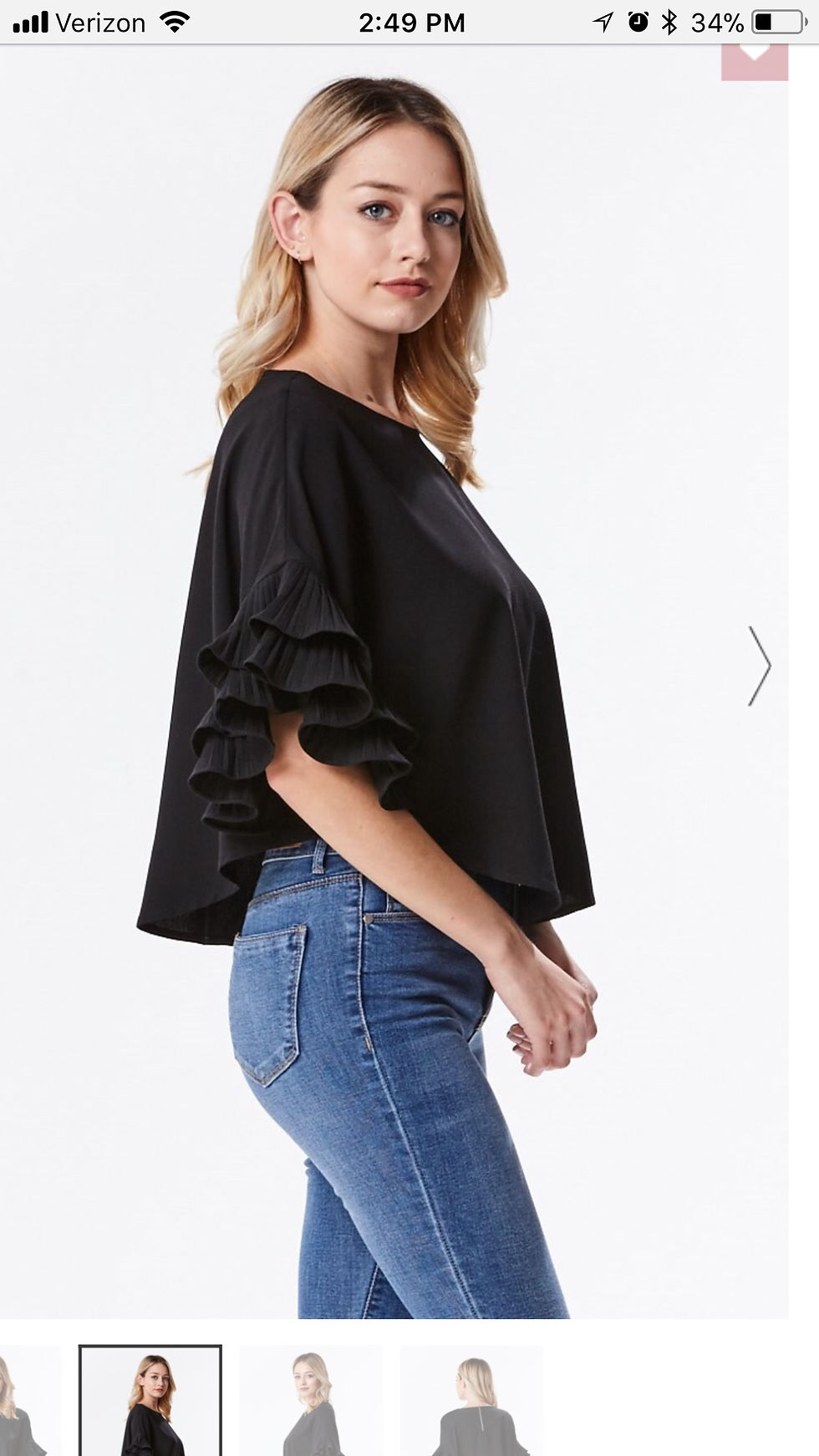 Thumbnail: Angela Ruffle Sleeve Waist Top