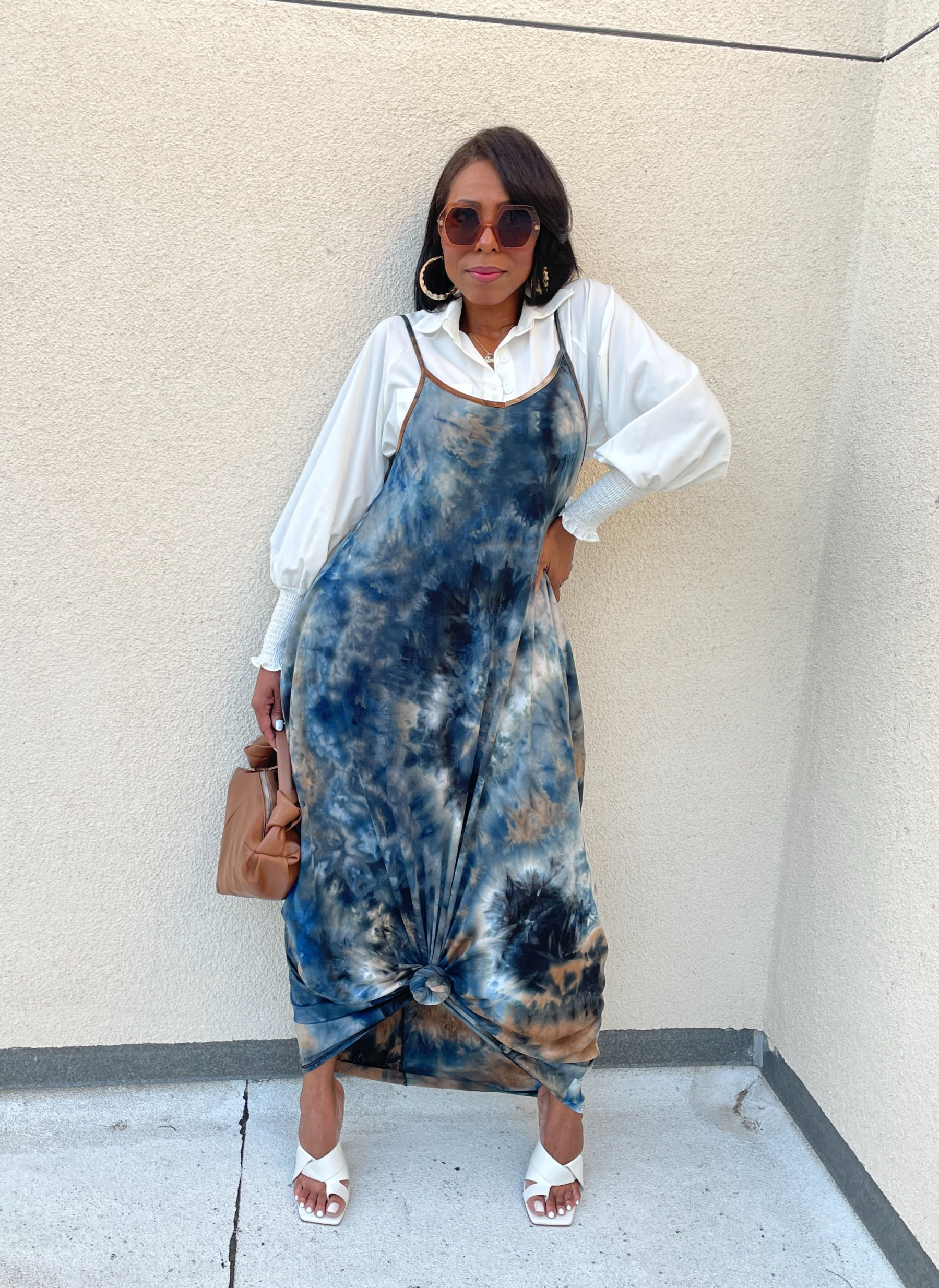 Island Gyal Tie-Dye Maxi-Navy