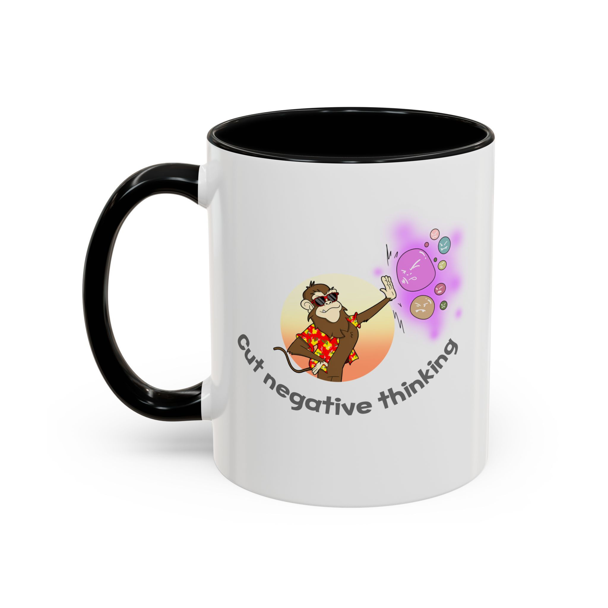 Cut negative thinking - Accent Coffee Mug (11, 15oz)