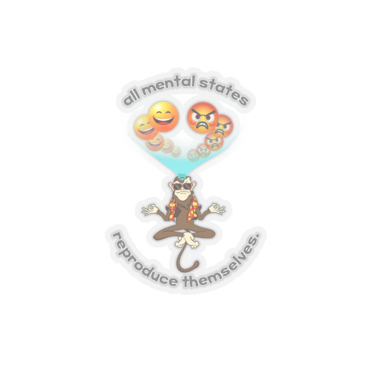 All mental states reproduce themselves - Kiss-Cut Stickers