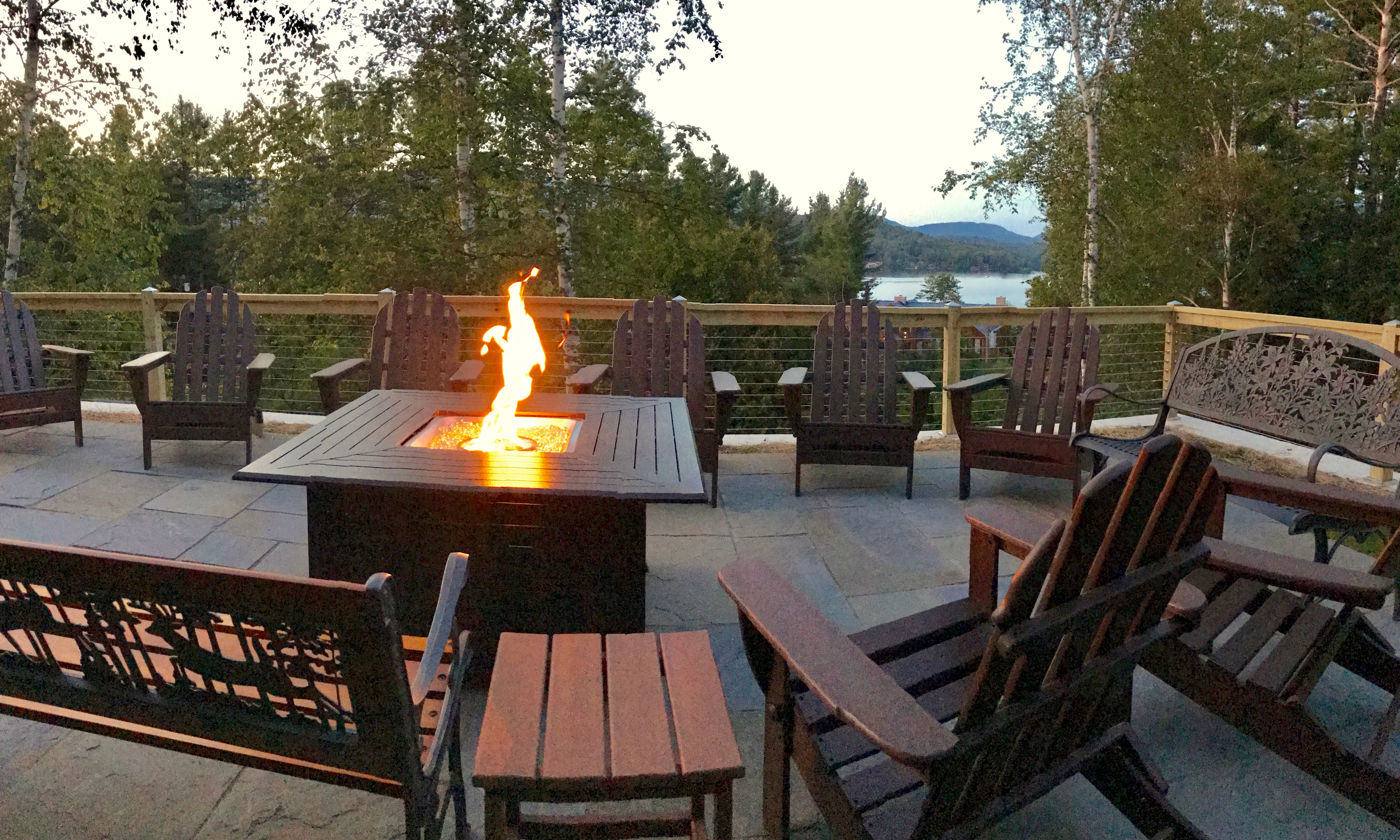 Gas Fire Pit Overlooking Lake Placid