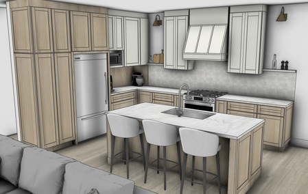 Modern Farmhouse Kitchen Rendering