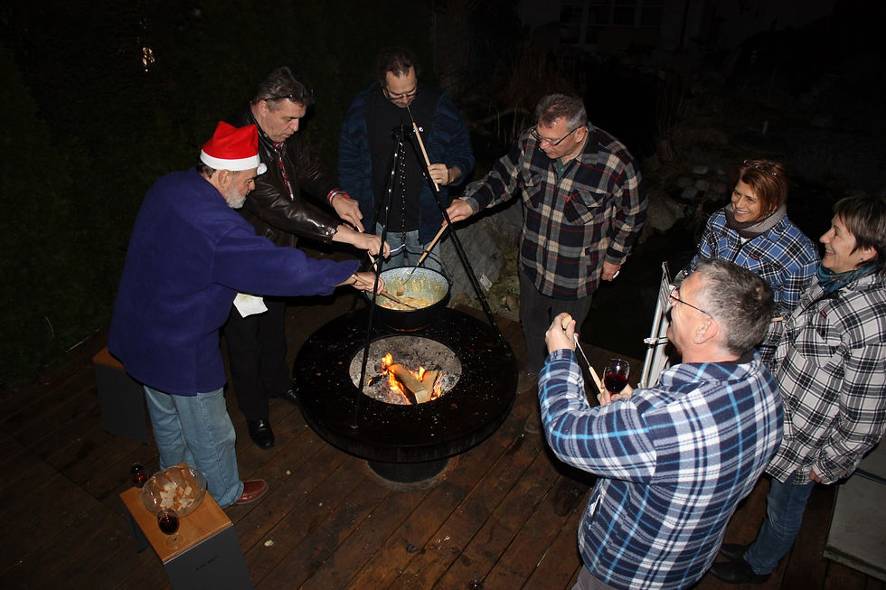 Feuerschale Fondue Party