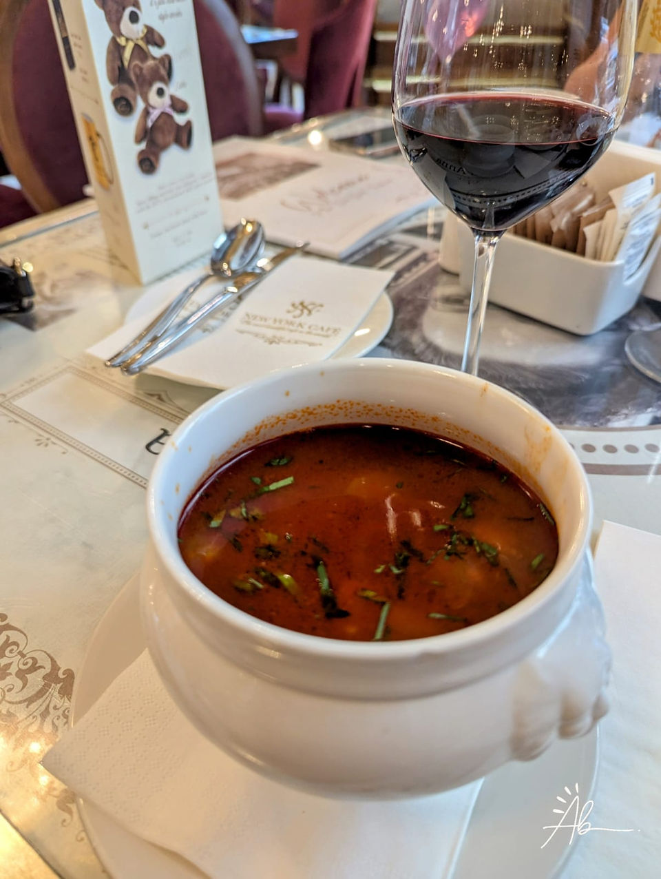 Traditional Hungarian goulash soup with paprika and beef
