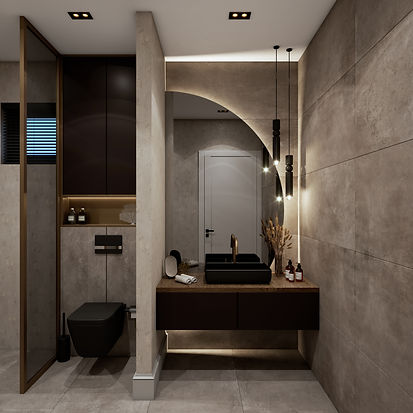 tuzla modern villa iç tasarımı banyo lavabosu ve klozet ayrıntı