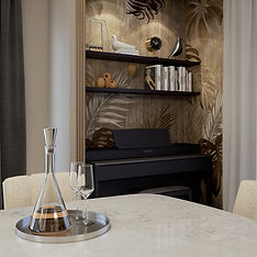 modern dubleks daire oturma odası iç tasarımı raf ayrıntı