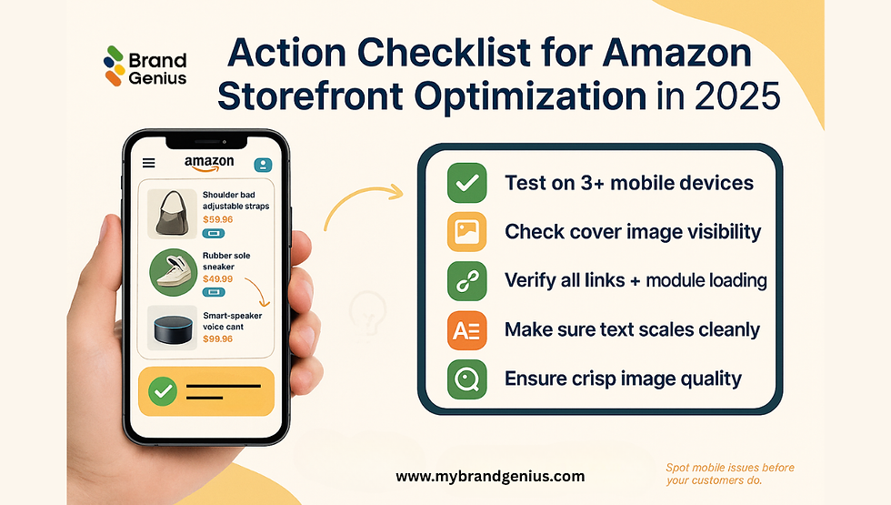 Action Checklist for Amazon Storefront Optimization