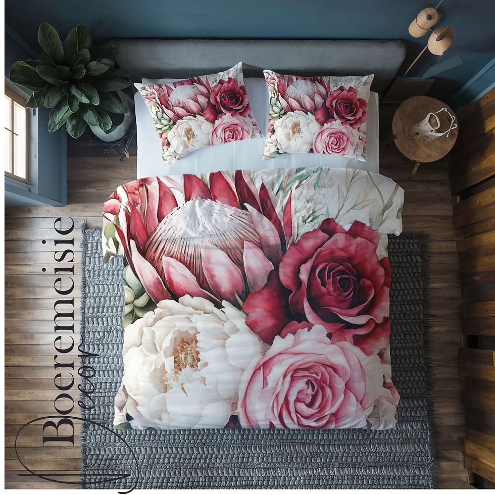 Protea and Rose bush