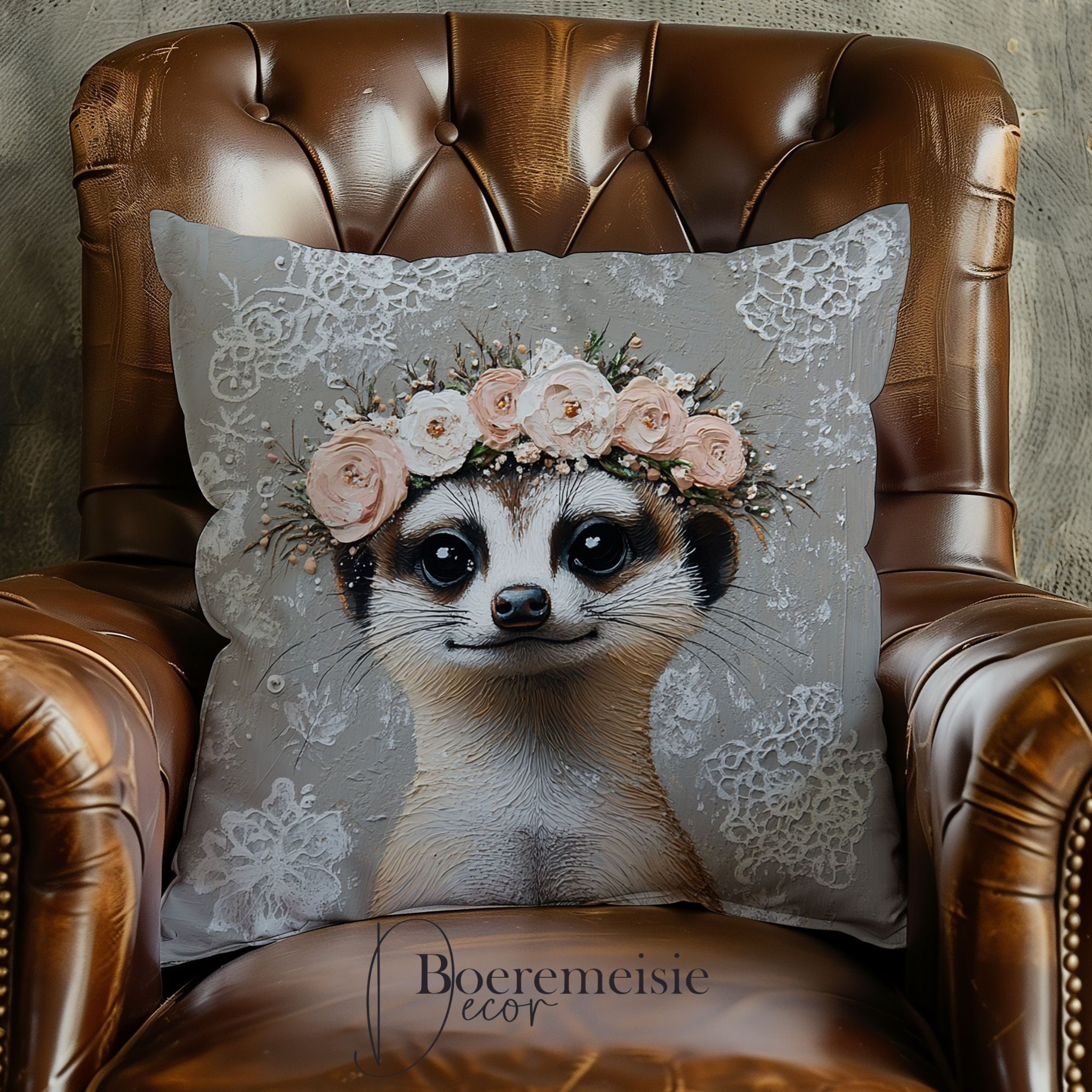 Meerkat flowers velvet 1