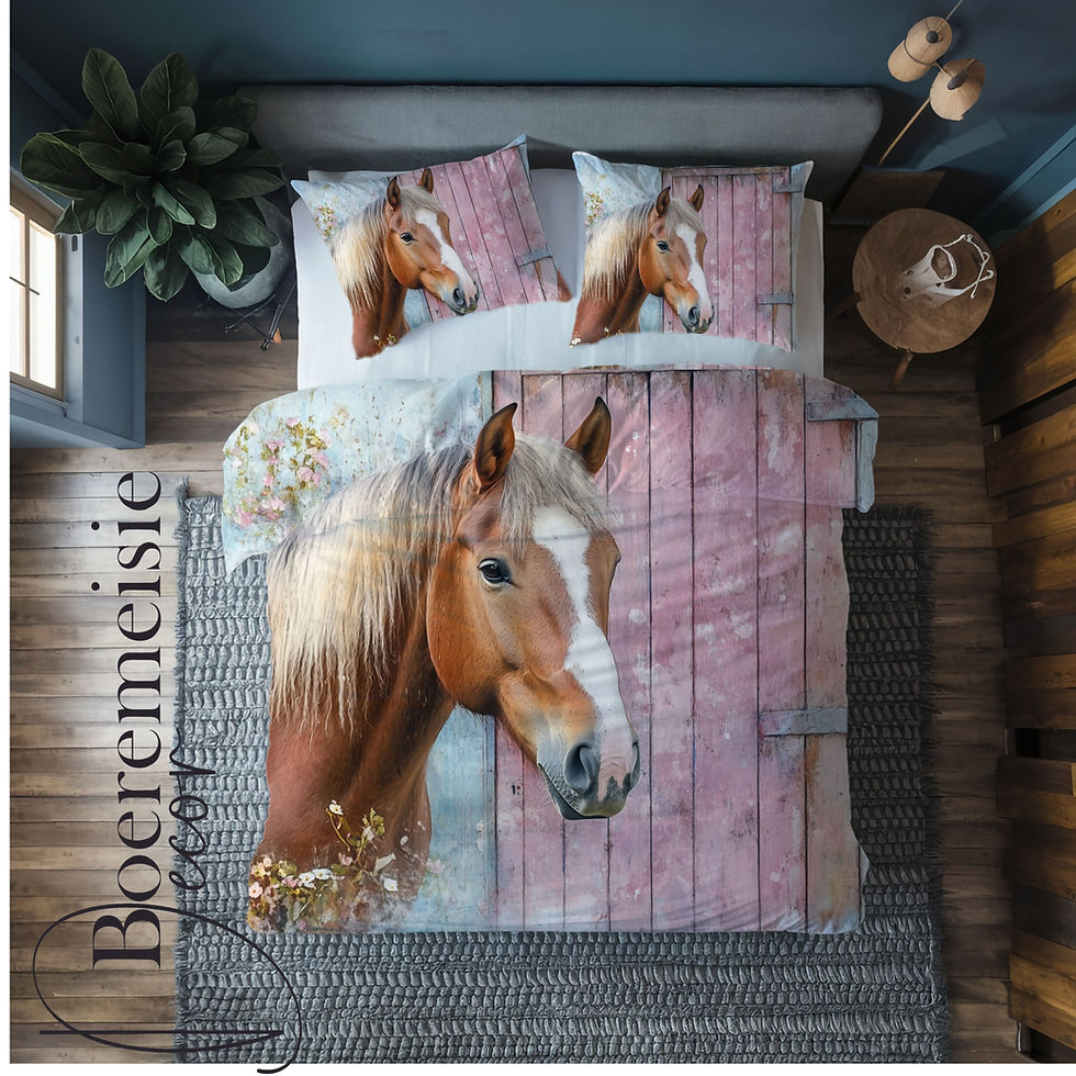 Horse and pink barn door
