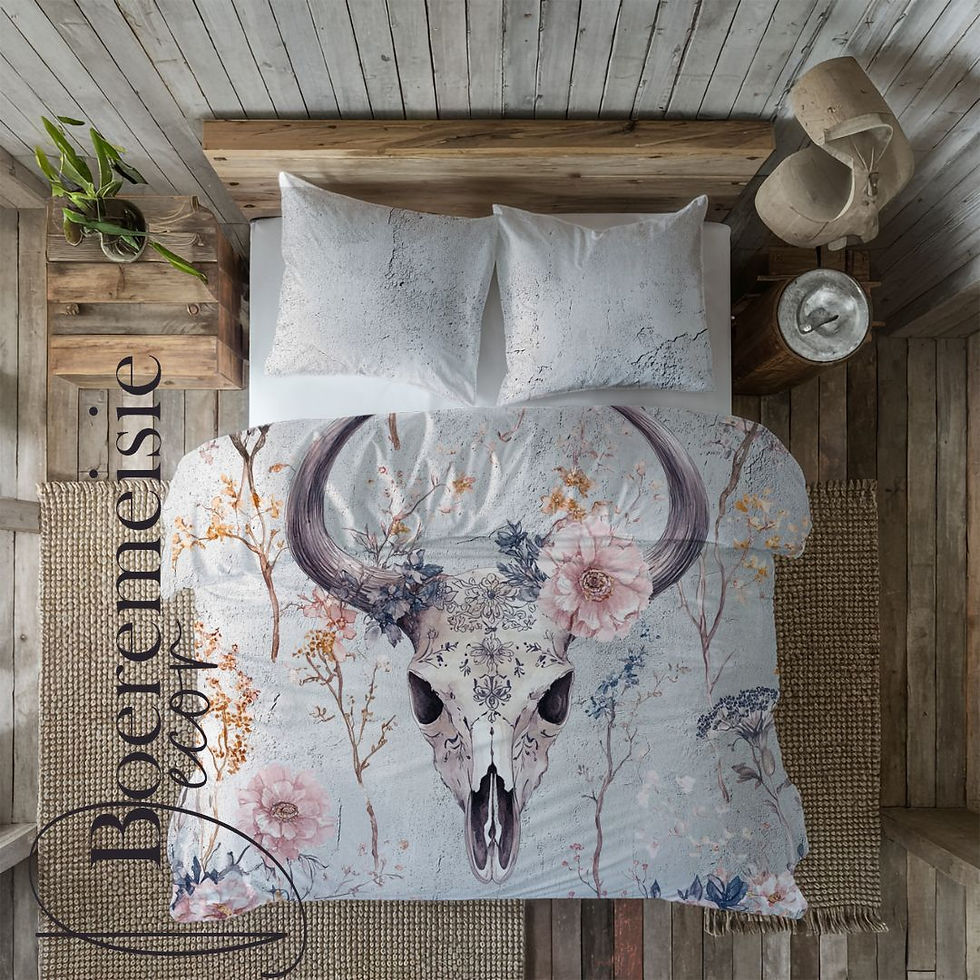 Boho Grey style duvet set