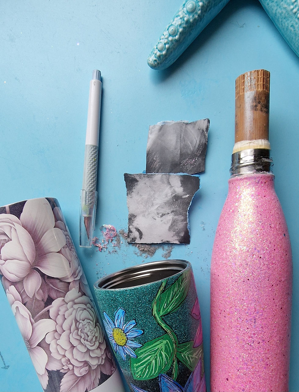 Glitzerflaschen veredeln