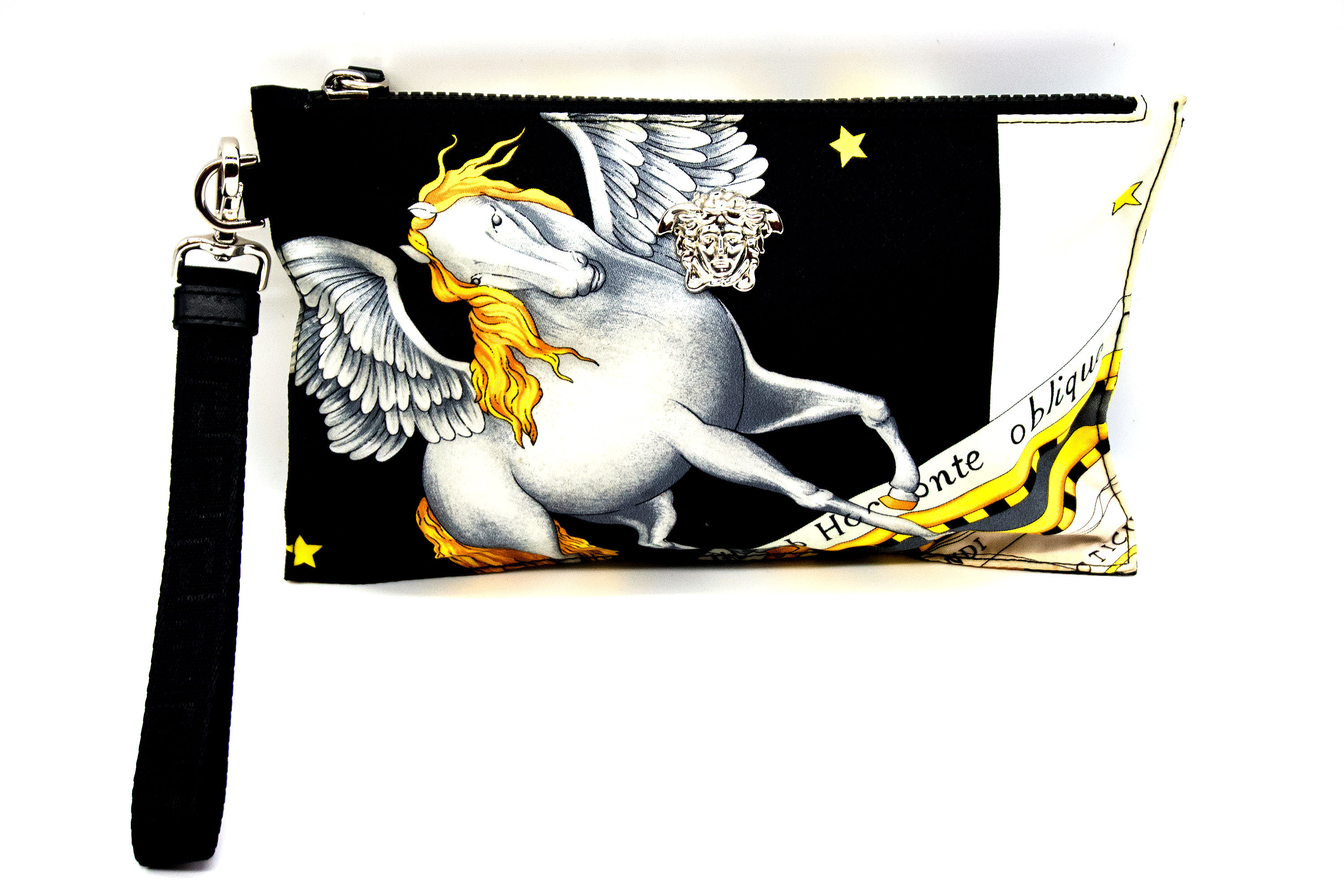 Versace Multicolor Constellations Print Clutch