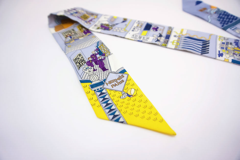 Thumbnail: Hermes La Maison des Carrés Twilly Bleu Pale Jaune Vif