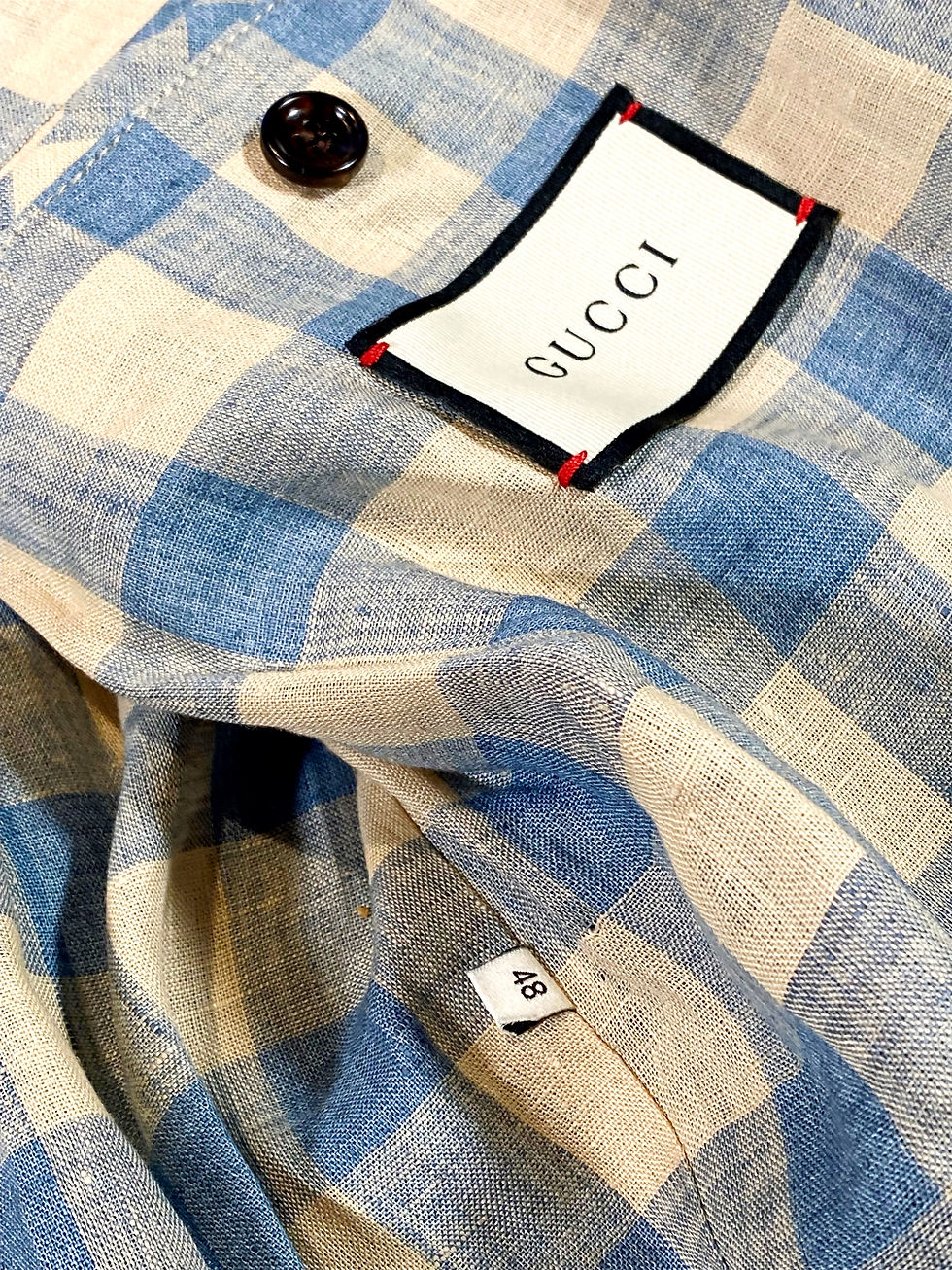 Thumbnail: Gucci Band Harp Embroidered Denim Jacket