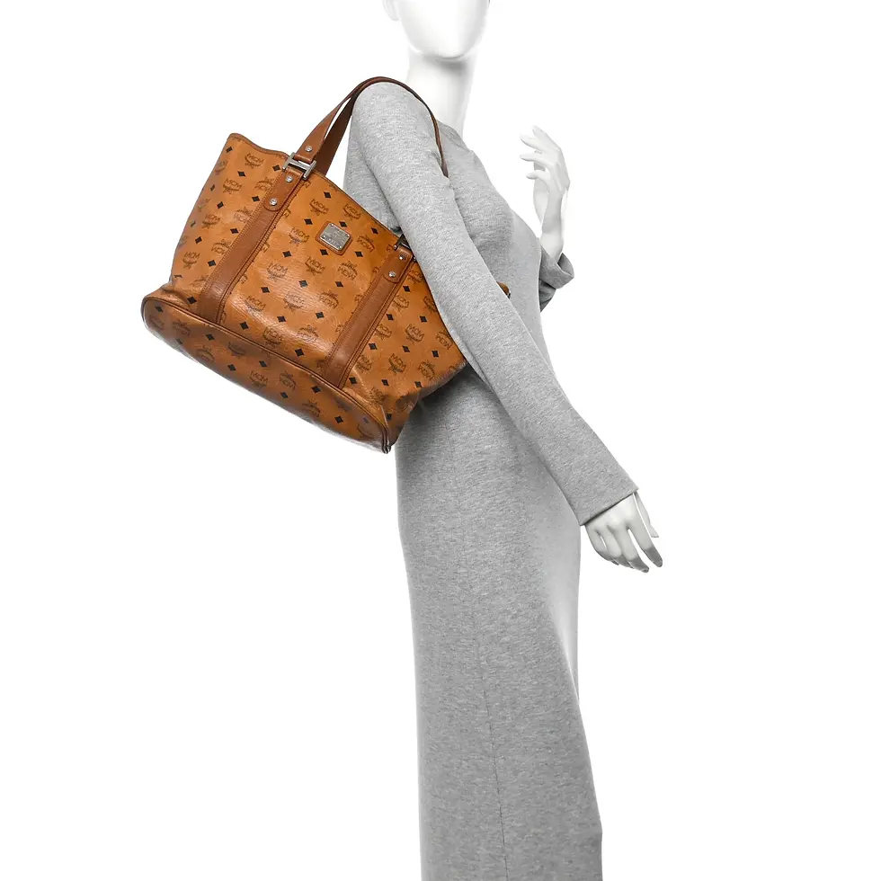 Thumbnail: MCM Visetos Shopping Tote in Cognac