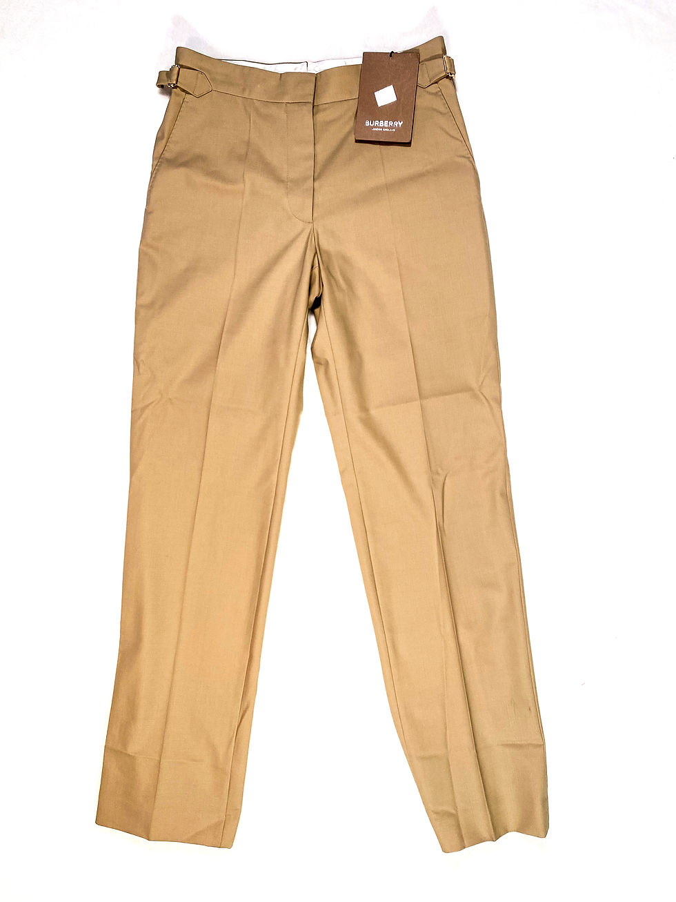 Burberry Ladies Tailored Tapered Wool Trousers In Honey