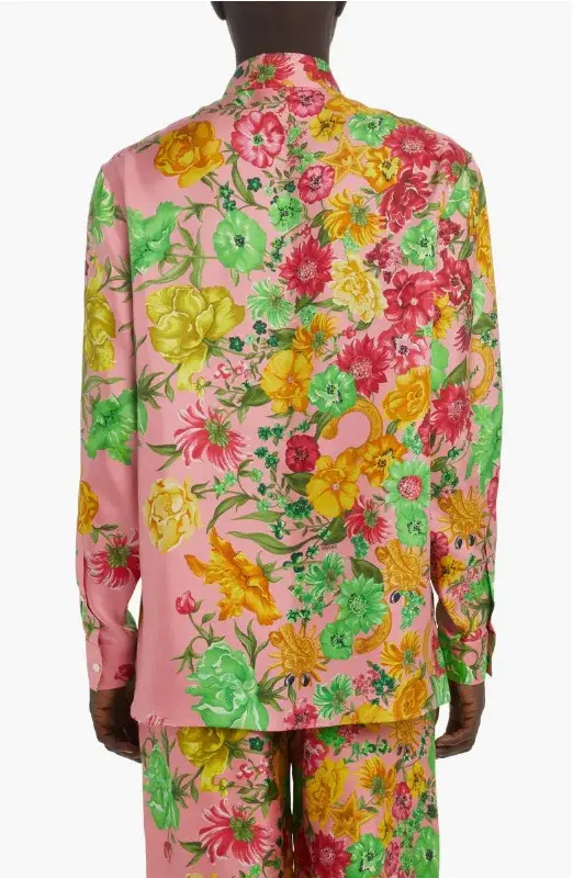 Thumbnail: Versace Floral Silk Twill Button-Up