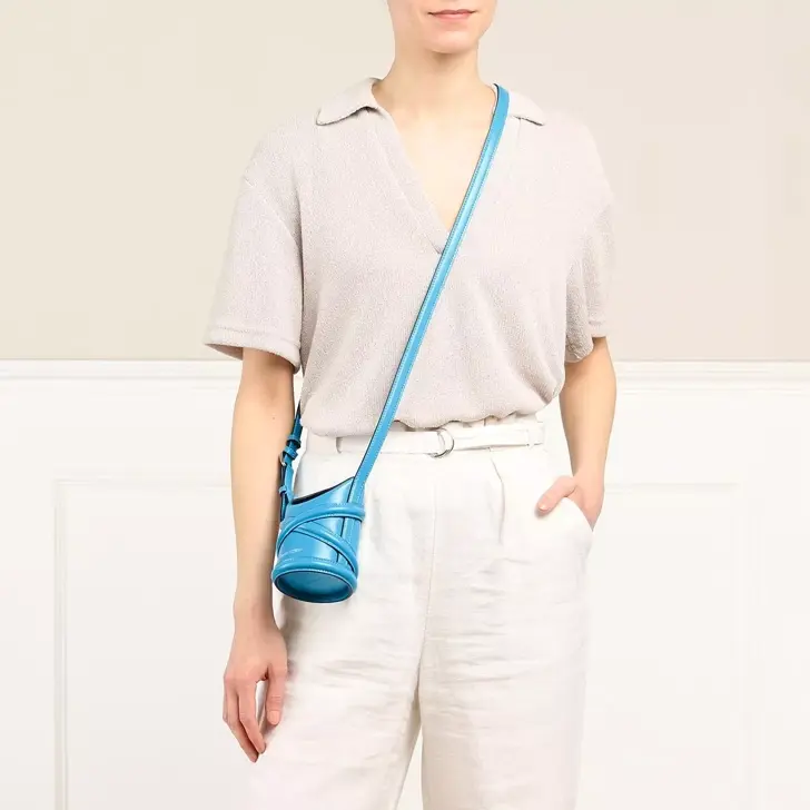 Thumbnail: Alexander Mcqueen Calfskin The Curve Mini Shoulder Bag Cerulean