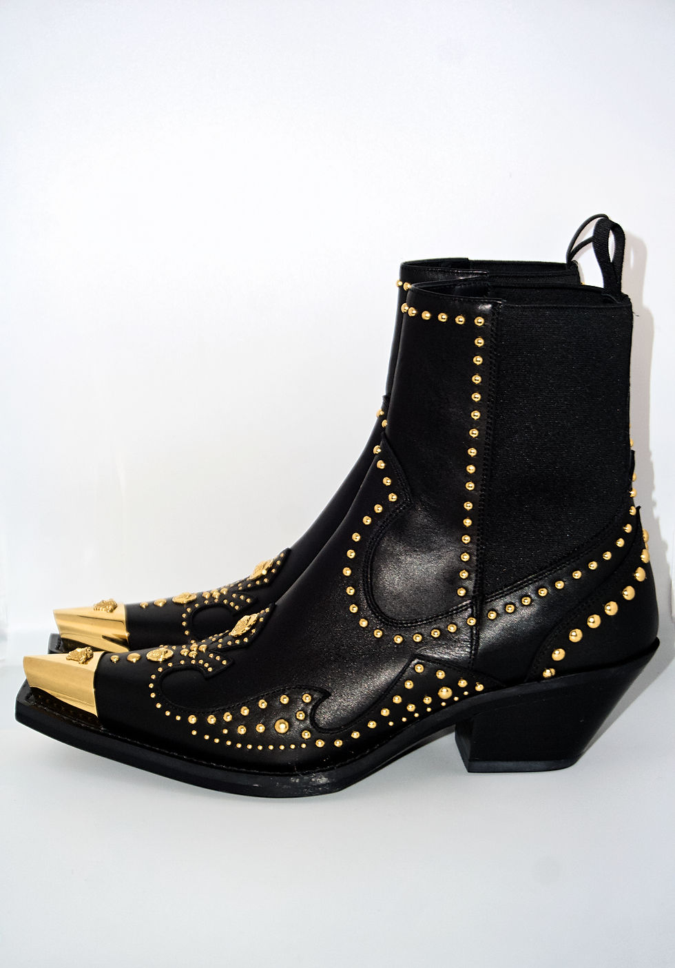 Thumbnail: Versace Women’s Studded Leather Cowboy Ankle Boots