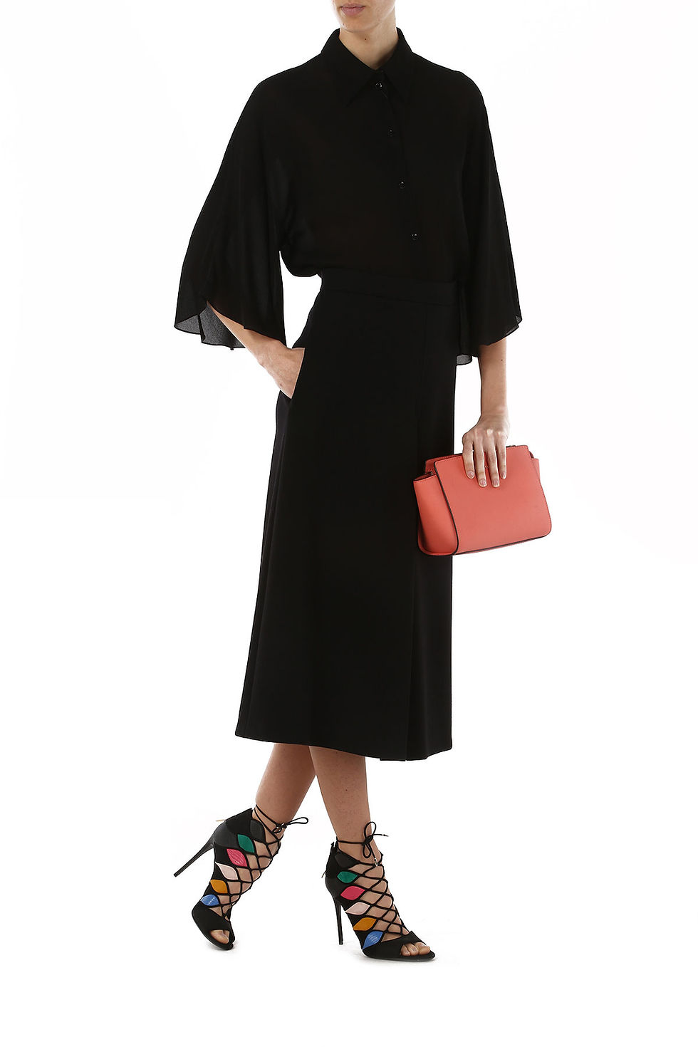 Thumbnail: Saint Laurent High-Waisted Wool Maxi Skirt