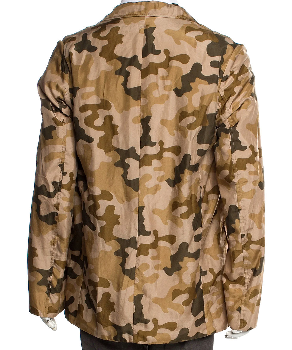 Thumbnail: Dries Van Noten Silk Camouflage Printed Blazer