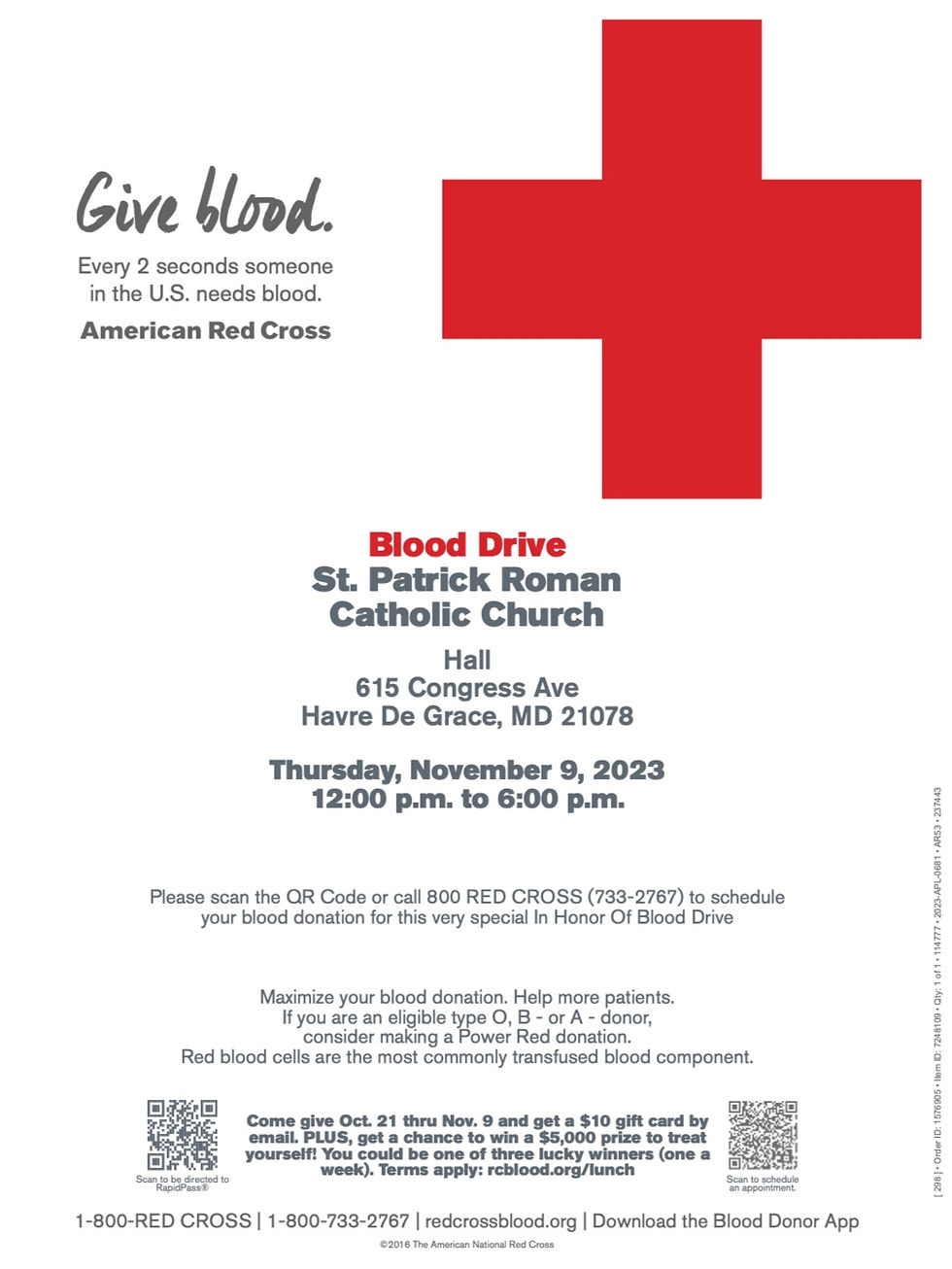 Blood Drive in Honor of Mr. John Hamilton