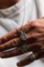 Sterling silver Eye of Horus pendant necklace with diamond detail on a thick silver chain.