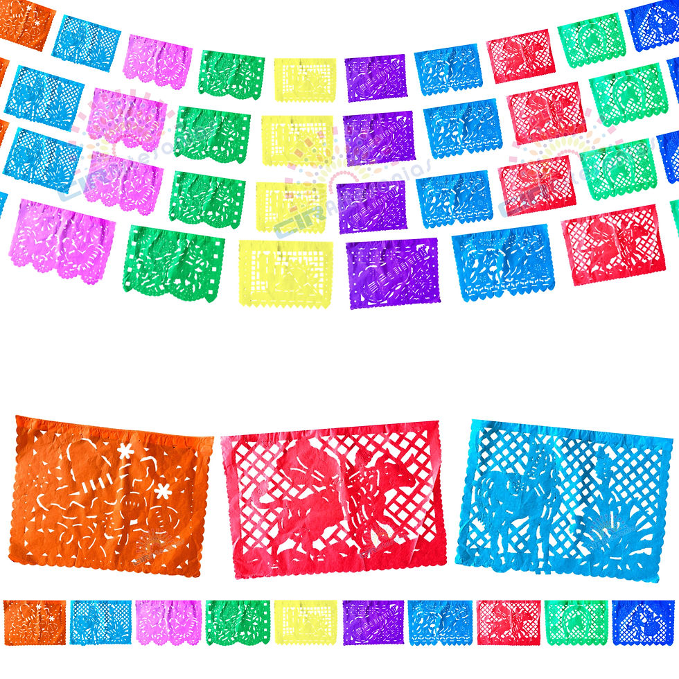 Miniatura: Paquete con 10 tiras de papel picado, Fiesta mexicana
