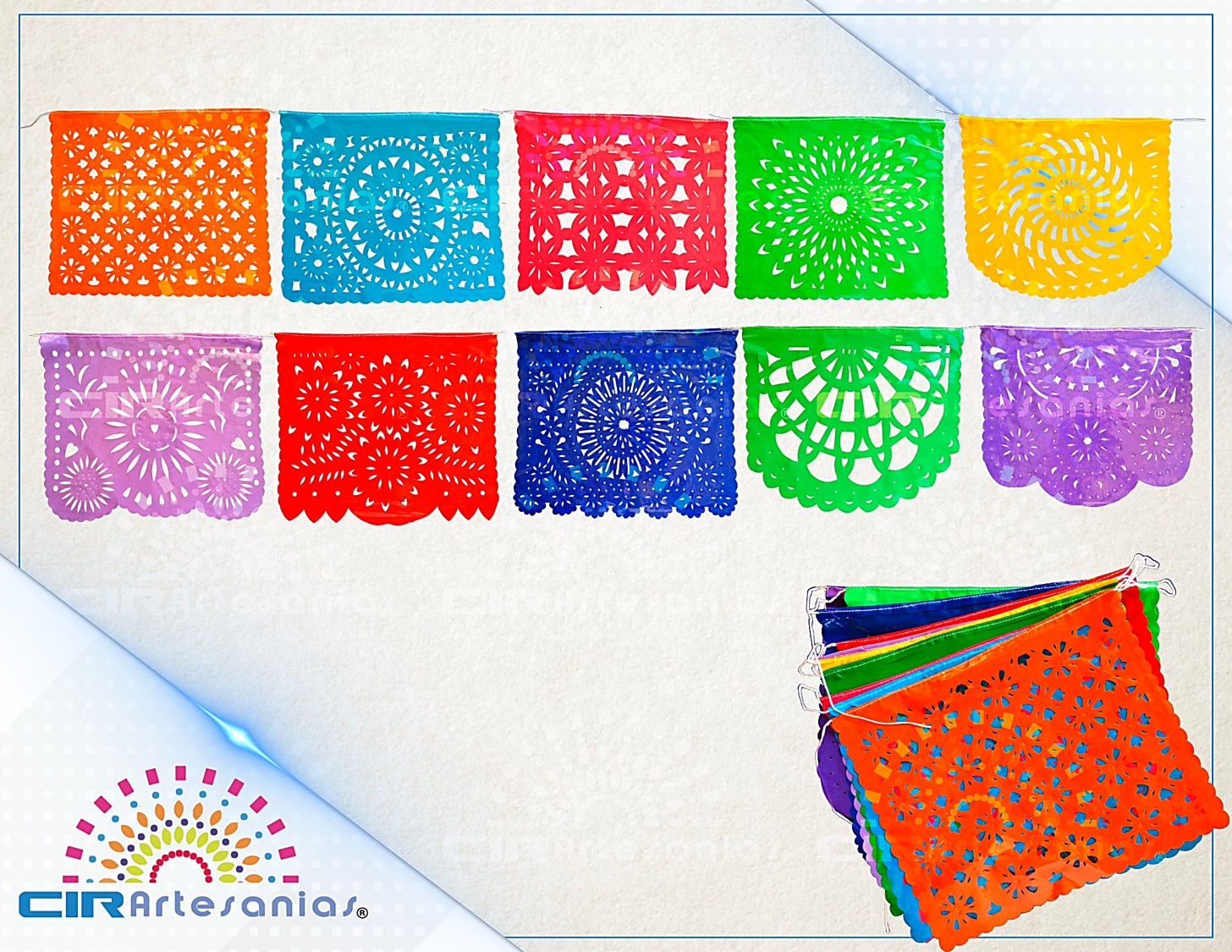 Pack with 10 strips of chopped plastic Abstract 10 Multicolor