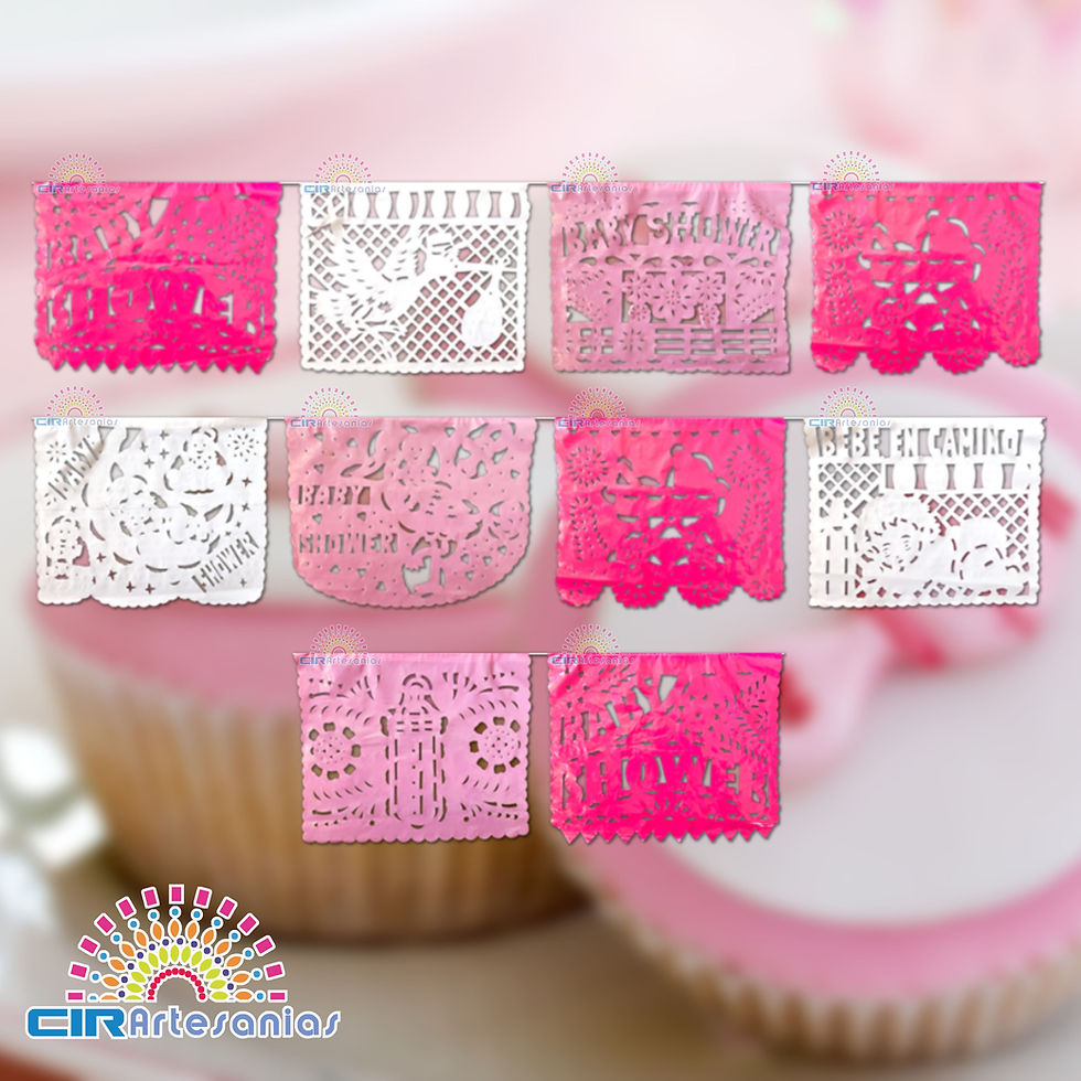 Miniatura: Pendones de plástico picado baby shower niña