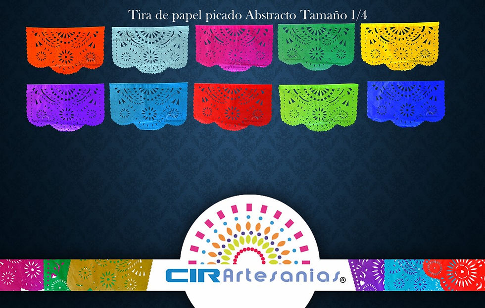 Miniatura: Tira de papel picado tamaño un cuarto | Paquete con 10 Tiras, 50 metros