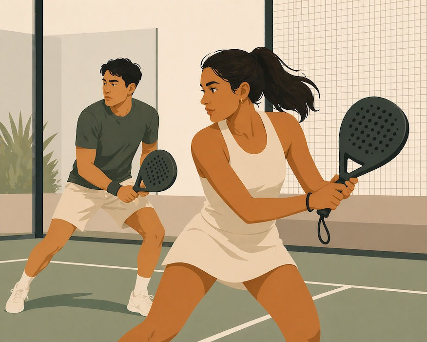 Couple playing padel, local experiences in Amsterdam.
