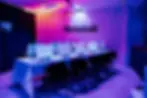 Paint and Sip in the Netherlands studio with neon lights.