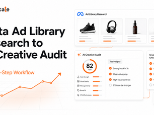Marketer comparing competitor Meta advertisements using an AI creative audit dashboard.