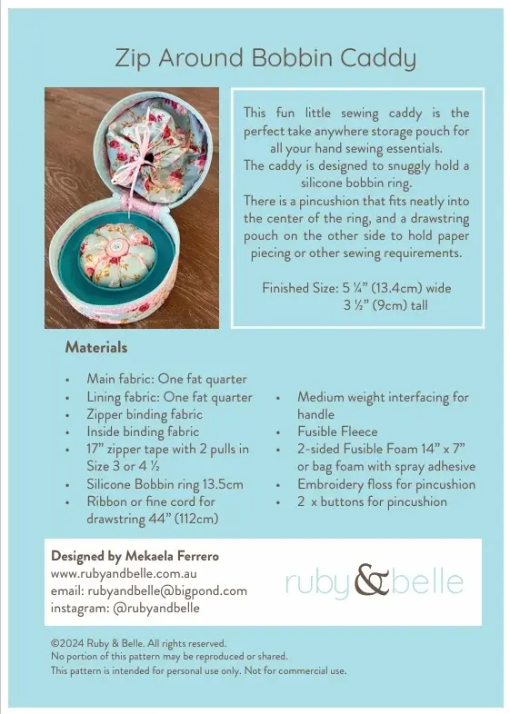 Thumbnail: Zip Around Bobbin Caddy - Ruby & Belle