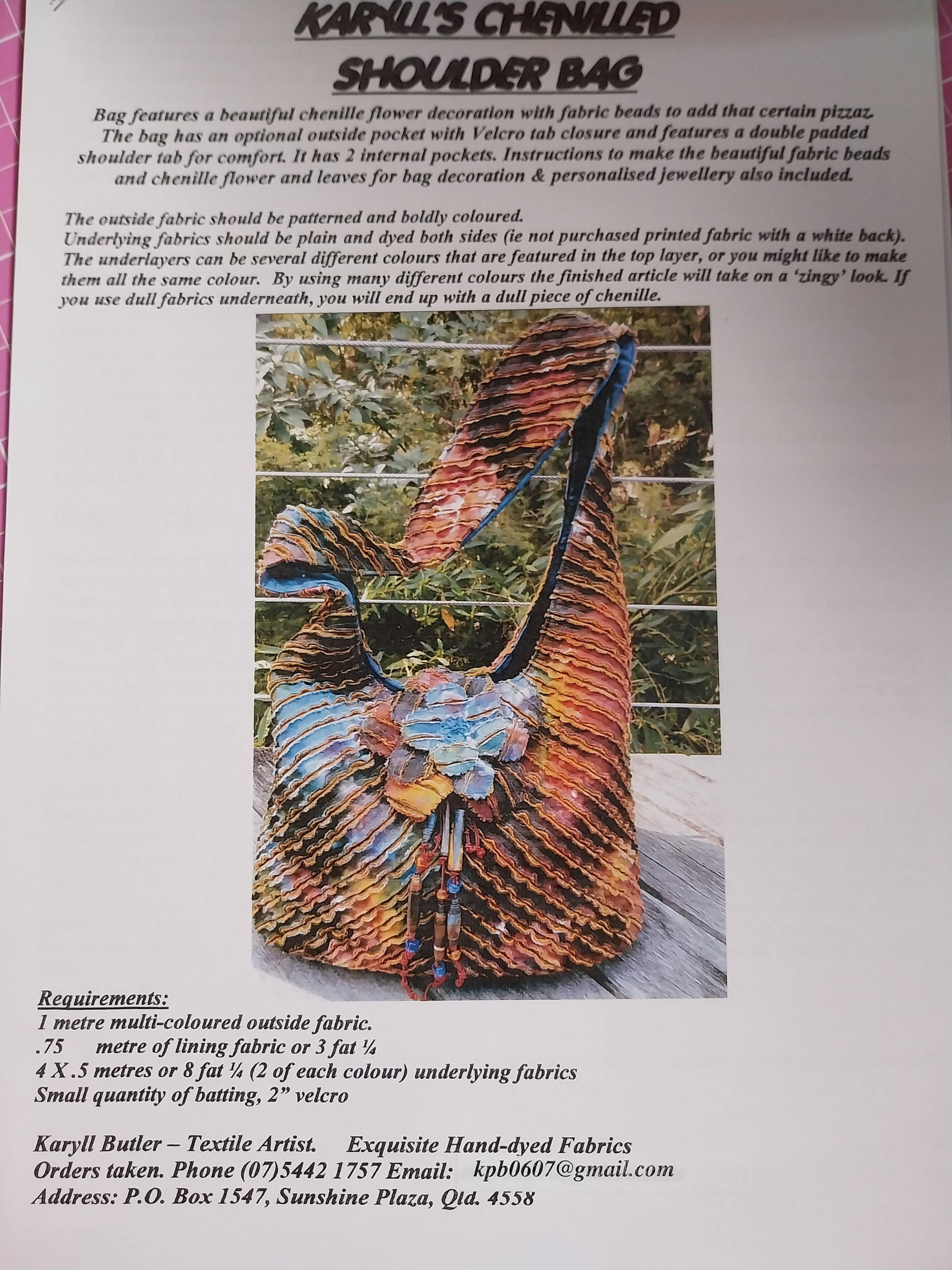 Chenilled Shoulder Bag Pattern