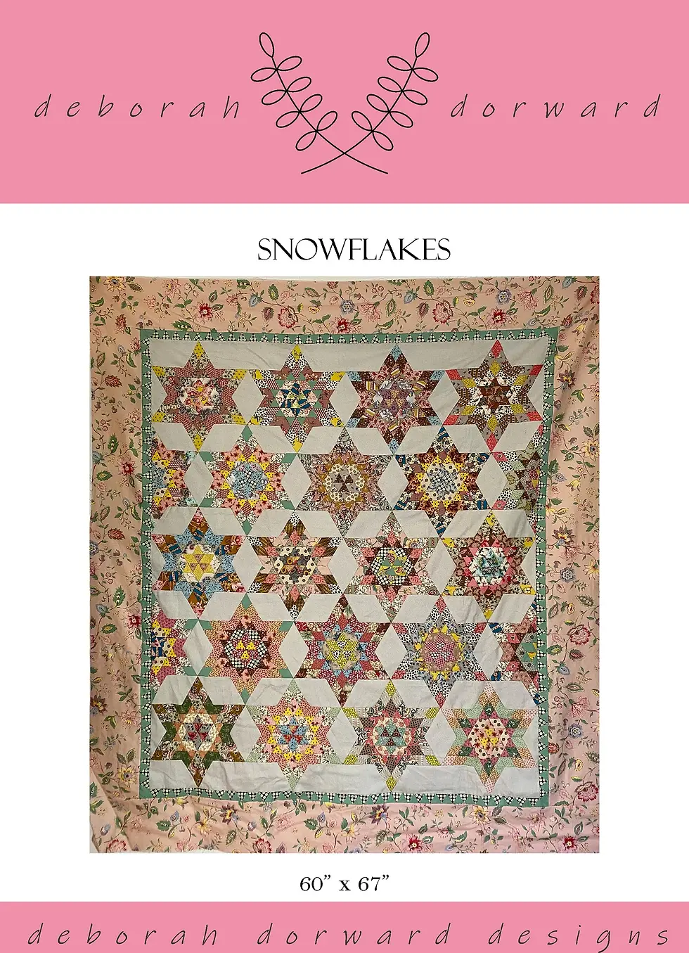 Thumbnail: Snowflakes Quilt Pattern and Template Set - Deborah Dorward