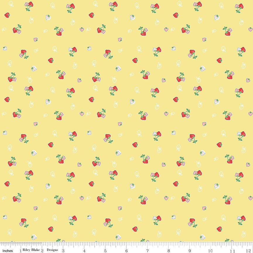 Quilt Fair Strawberries Yellow C11352