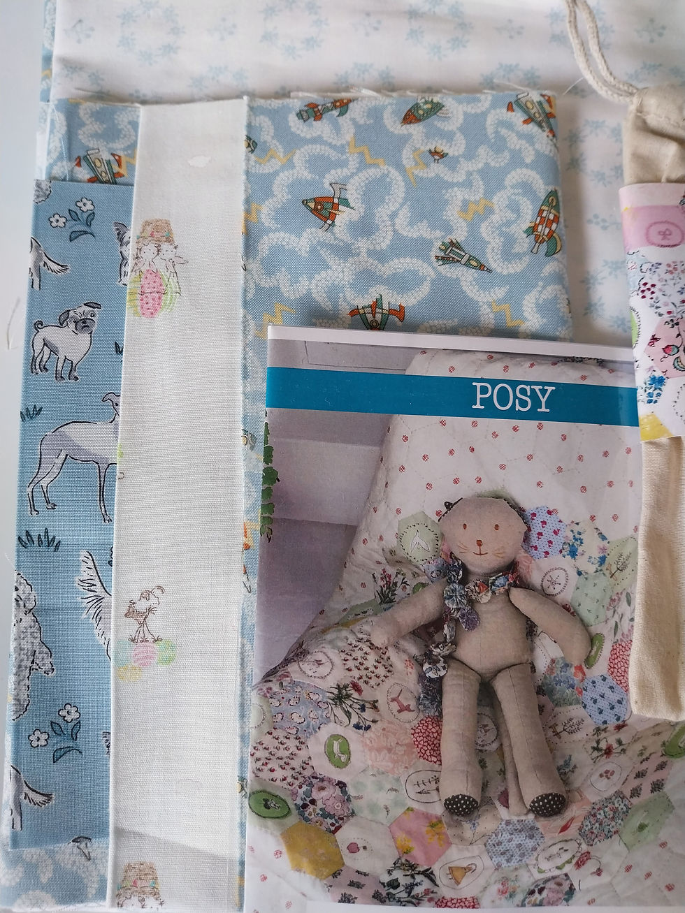 Thumbnail: Posy Quilt Kit (Blue colourway) - Judy Newman
