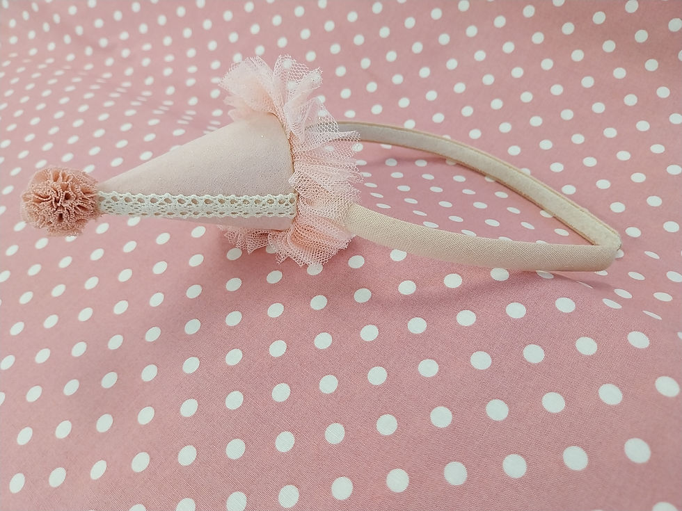 Thumbnail: Whimsical Party Hat - Dusty Pink or Antique Cream