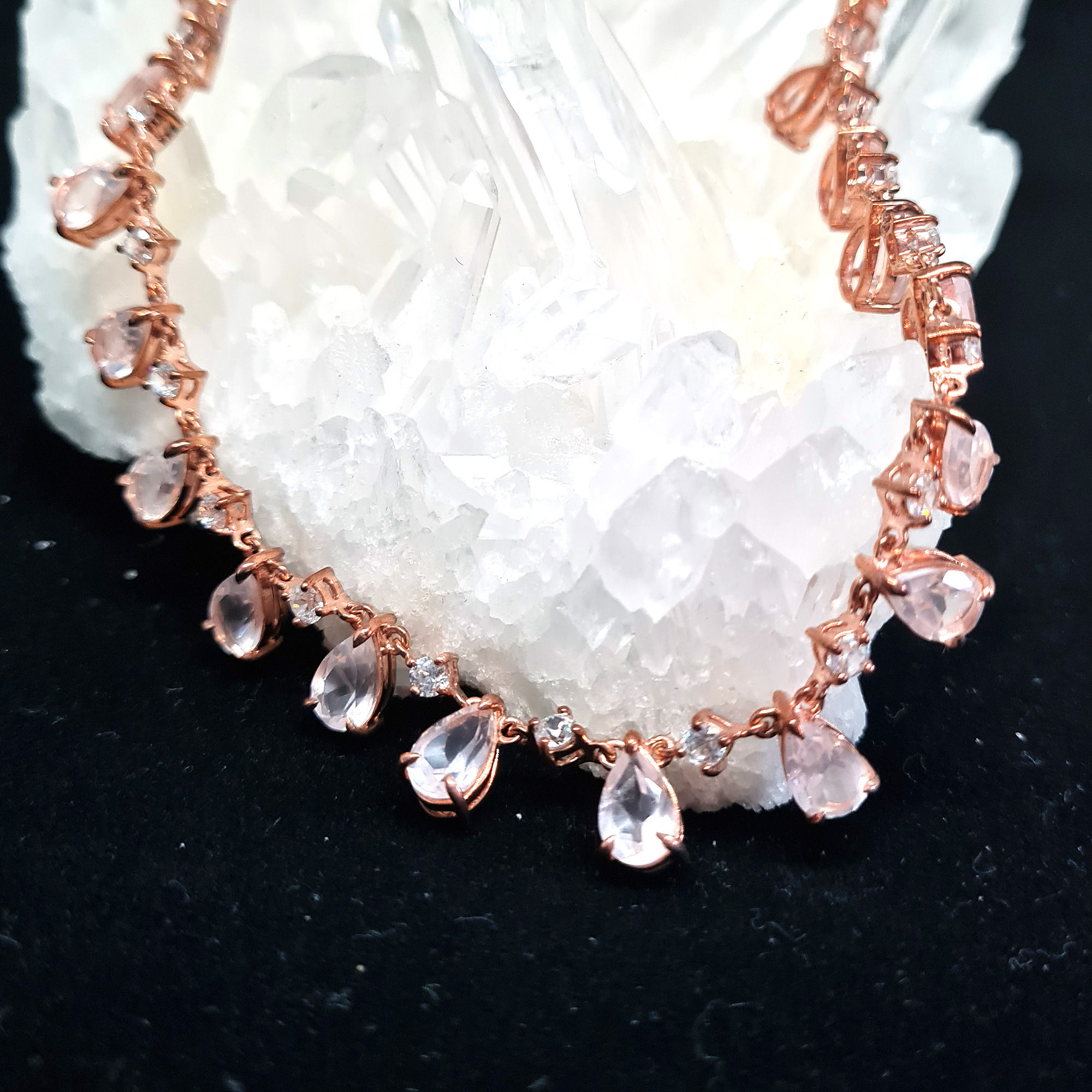 Rose Silver Rose Quartz Necklace