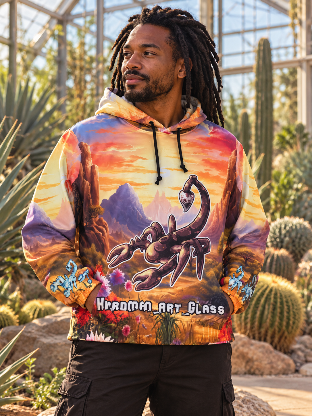 Sub-SarDabba Desert Scorpion Hoodie — Blind Bag 1 of 24 modeled lifestyle image