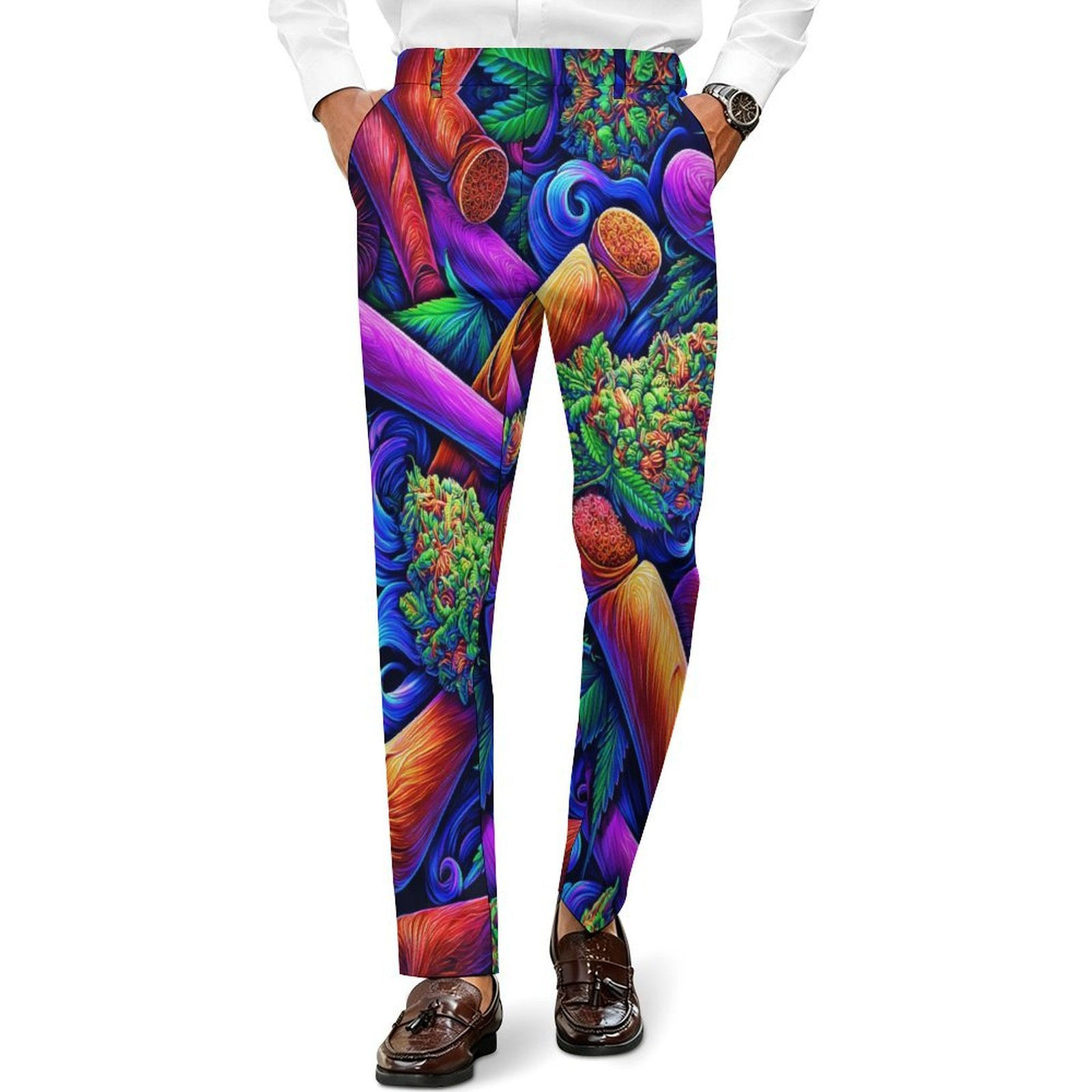 Color Run Glass & Bud Dress Pants