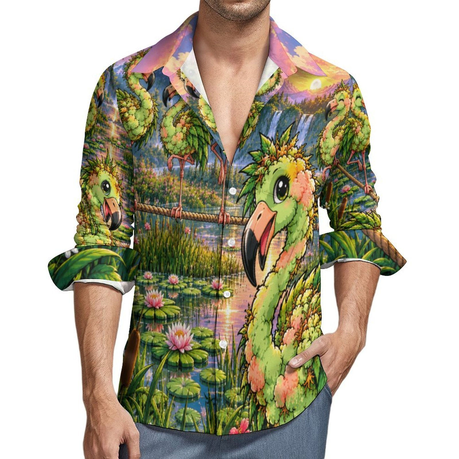 CannaMingo Men's Casual Long Sleeve Shirt (LS)